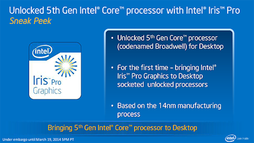 Intel giới thiệu loạt chip mới tại hội nghị Games Developers 2014