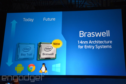 Intel tiết lộ Android 4.4 KitKat 64 bit, chip Braswell