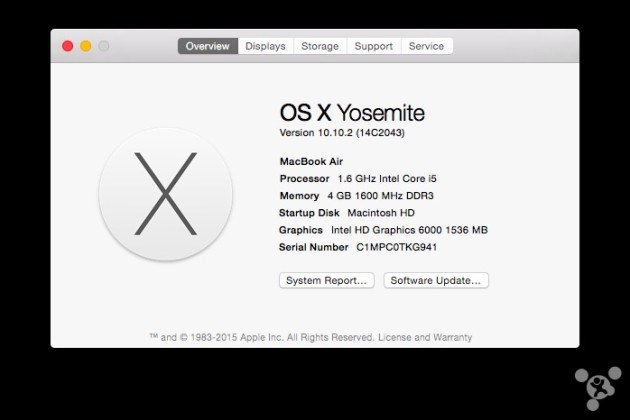 MacBook Air 13” 2015 lộ cấu hình: chip Intel Core i5, VGA 6000, RAM 4G