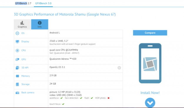 Lộ diện cấu hình hấp dẫn smartphone Google Nexus 6