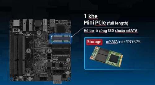 Intel SSD mSATA 525 tạo bệ phóng tốc độ cho NUC 