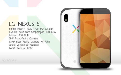 Một loạt ý tưởng thiết kế Nexus 5, Nexus 8 và Nexus 11